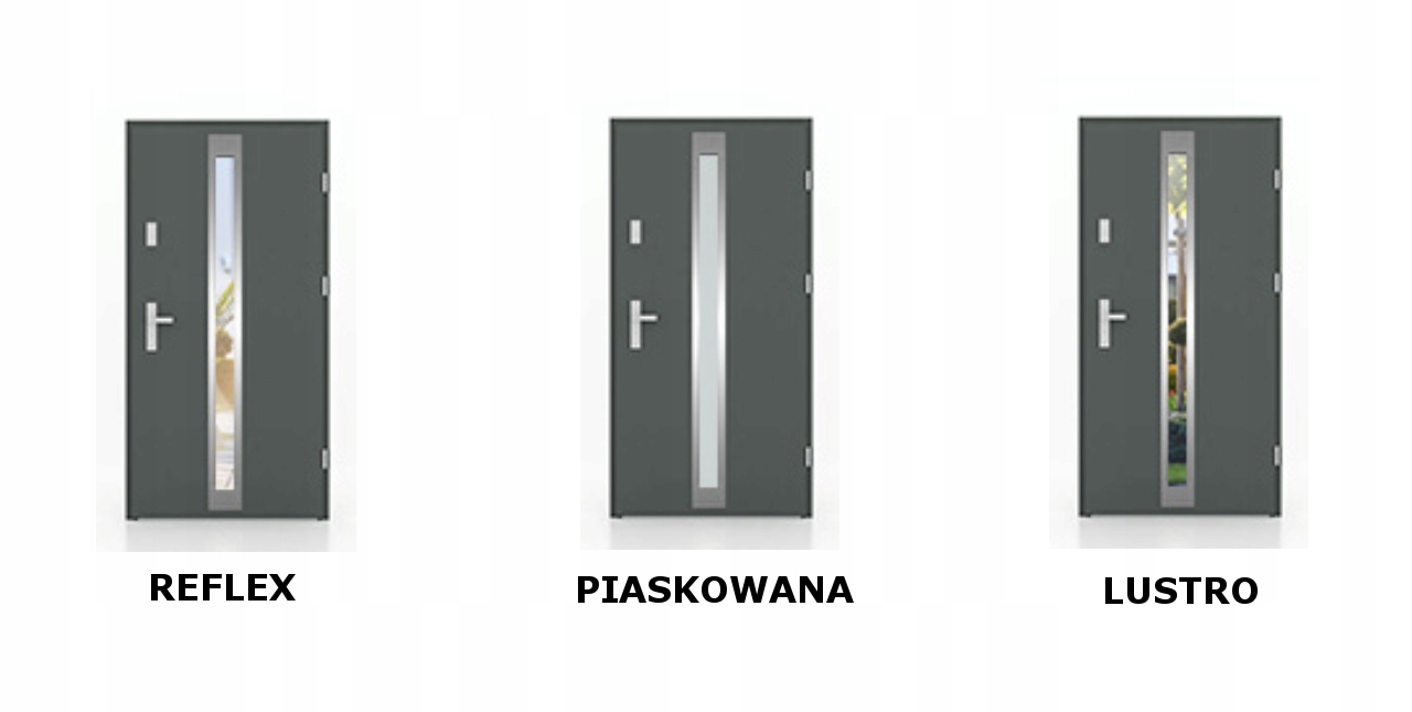 Drzwi zewnętrzne stalowe 80/55 DĄB SUROWY REFLEX Typ z przeszkleniem