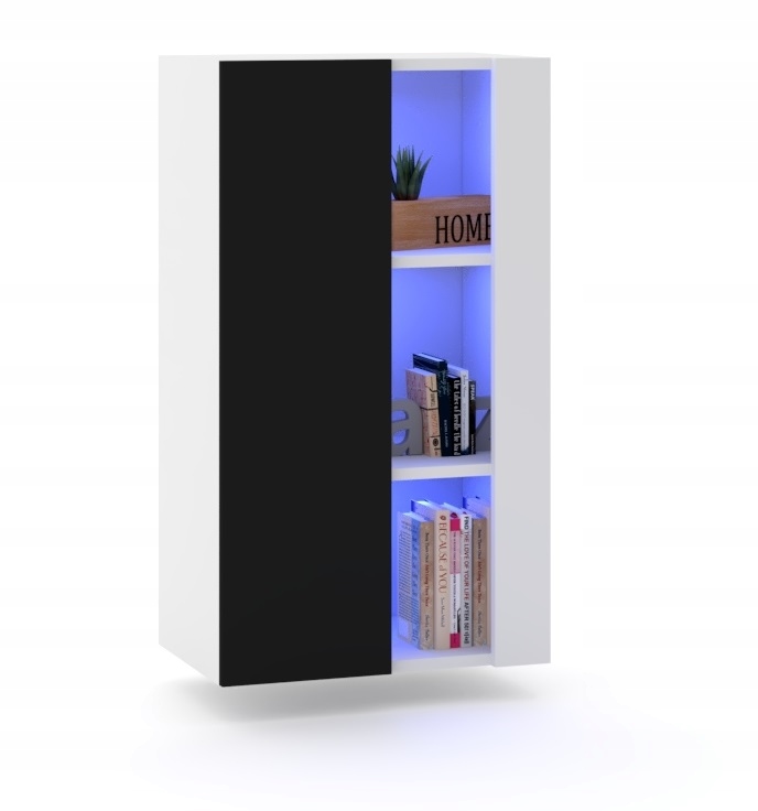 Závesná vitrína Komoda Obývačka Biela Čierna