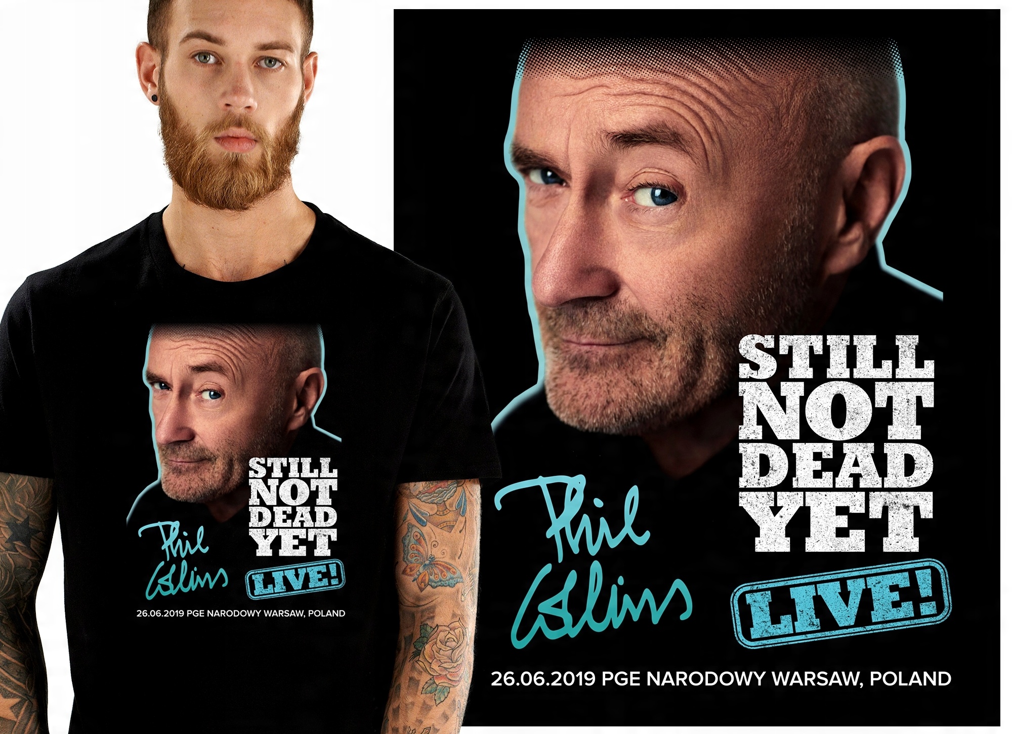 

Phil Collins 2019 Koncert Wawa Koszulka Męska XL
