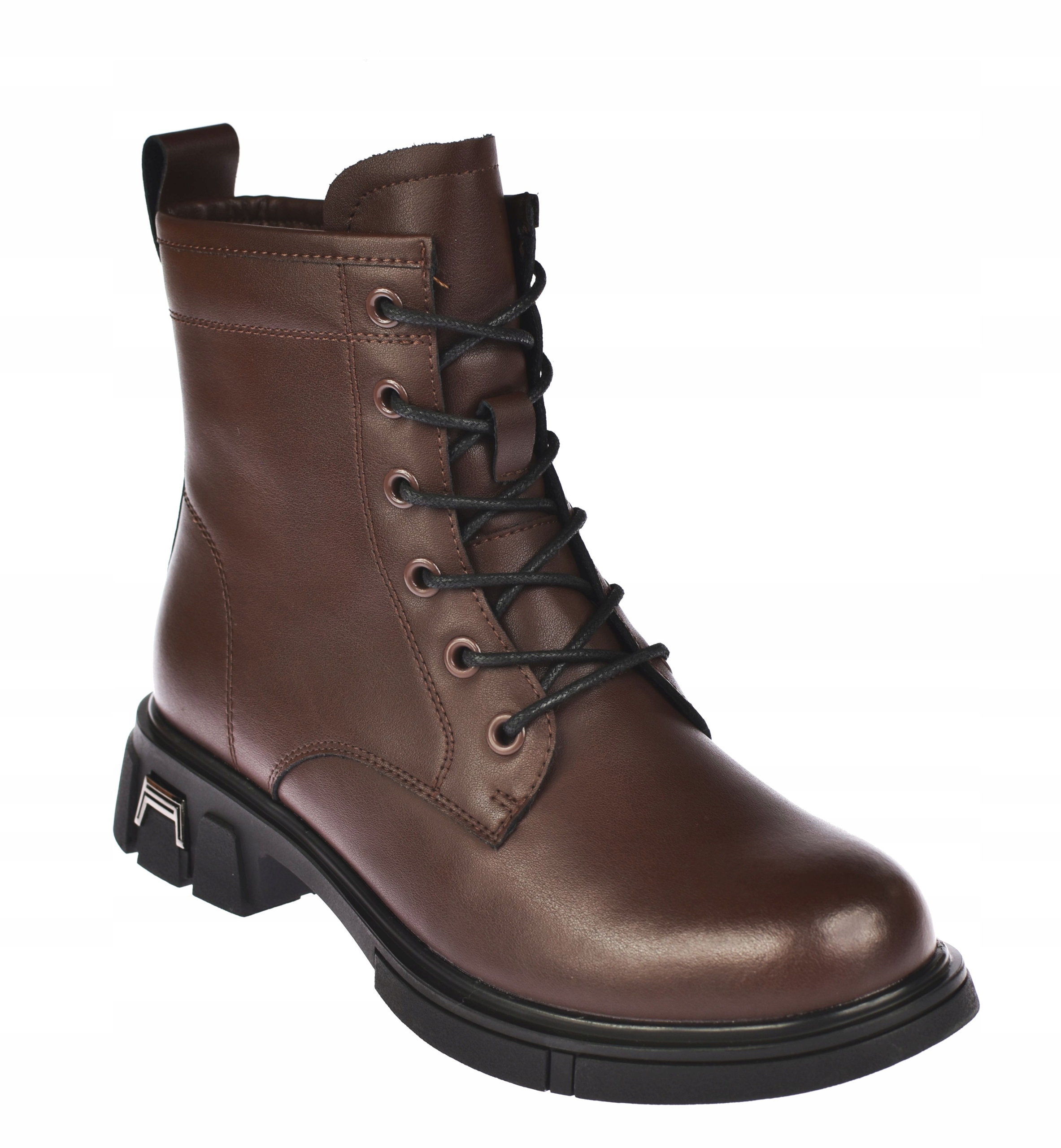 Dámské kožené bojové Kanady B-3-106 hnědé, zateplené, na zip, vel 39