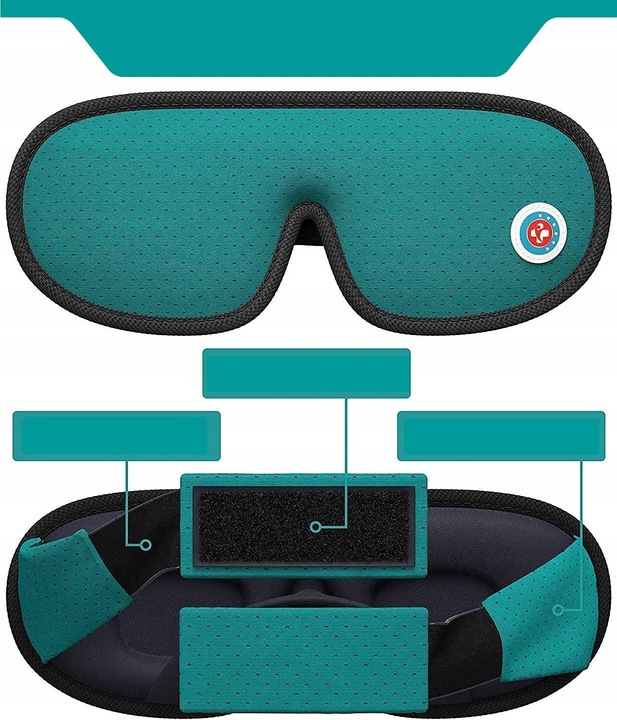 MEDI GRADE OPASKA NA OCZY BAWEŁNA 3D EYE MASK ZIELONY SPOKOJNY SEN POKROWIE Model 3D Eye Mask