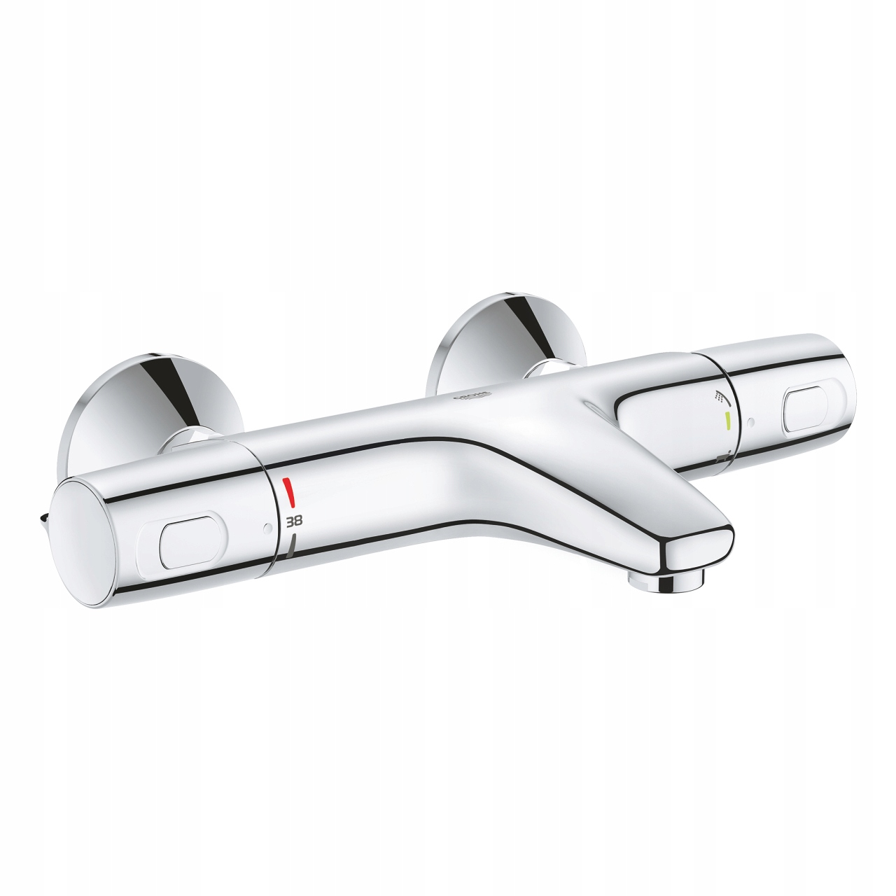 Grohe Precision Trend Bateria wannowa z termostatem ścienna srebrna