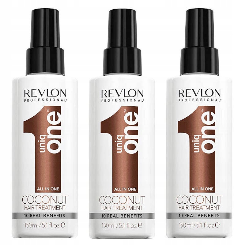 Revlon Uniq One Coconut 10in1 kúra 3x 150 Ml pro poškozené vlasy