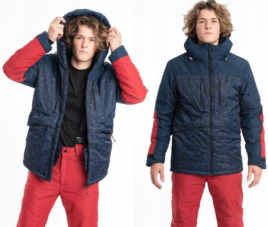 Kurtka Męska Zimowa Narciarska Snowboardowa Membrana Narty Kaptur roz. XXL