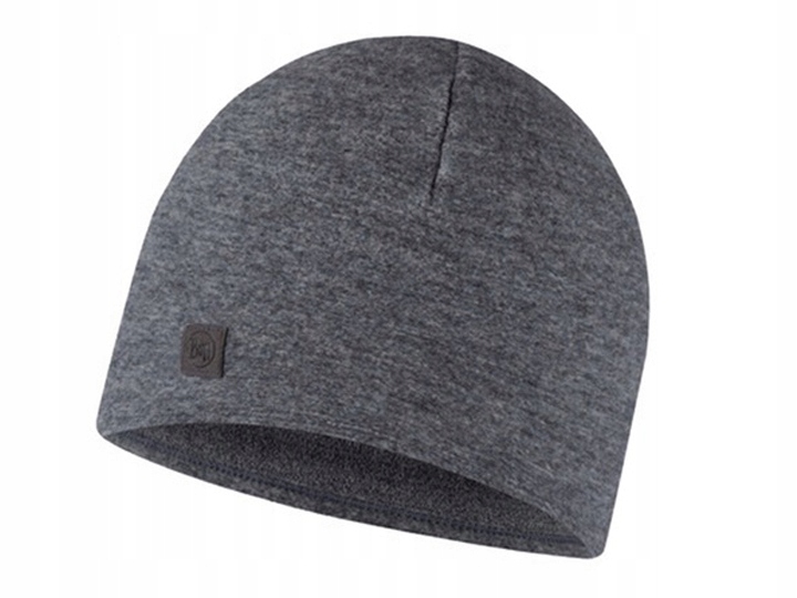 Buff czapka ciepła wełna merino fleece struktura polaru szara
