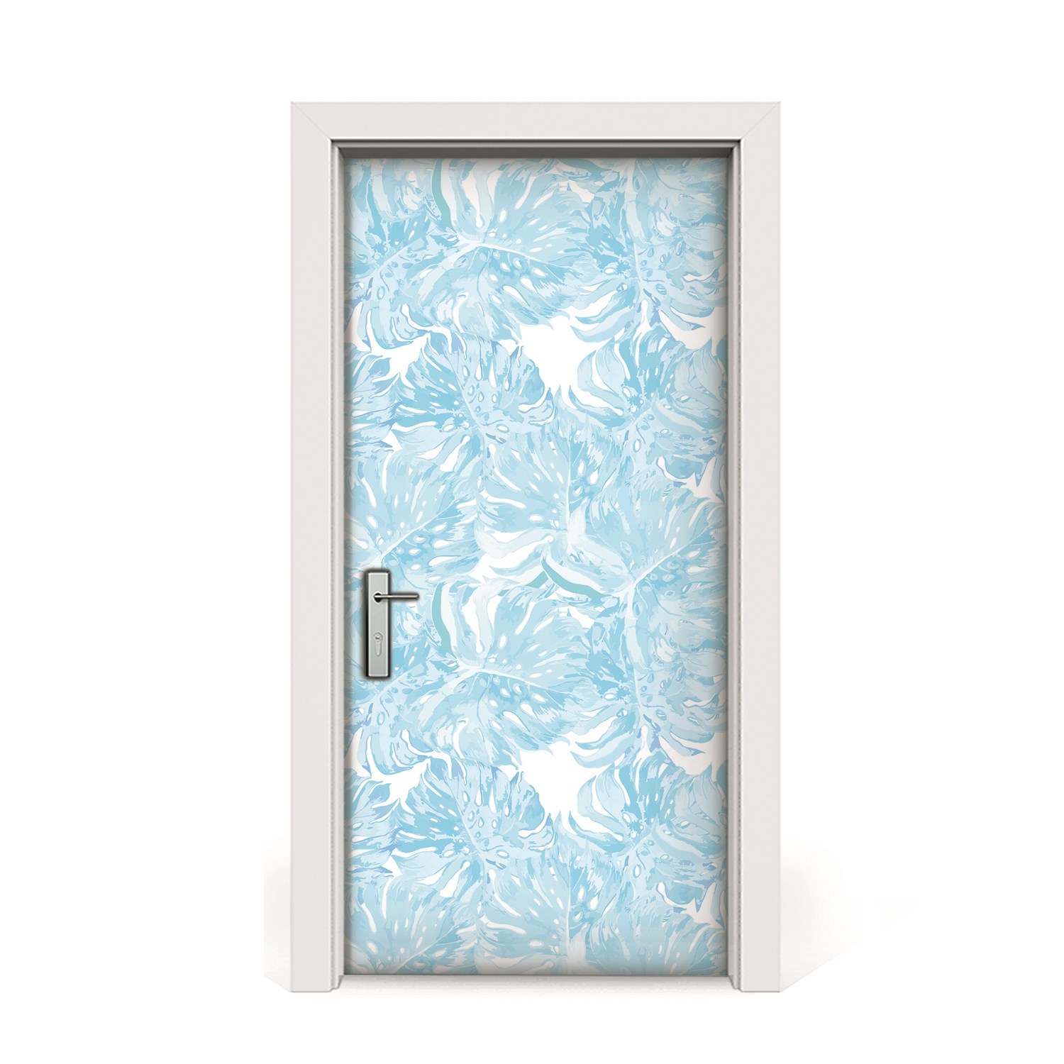 

Naklejka na drzwi Błekitne liście palmowe 95x205