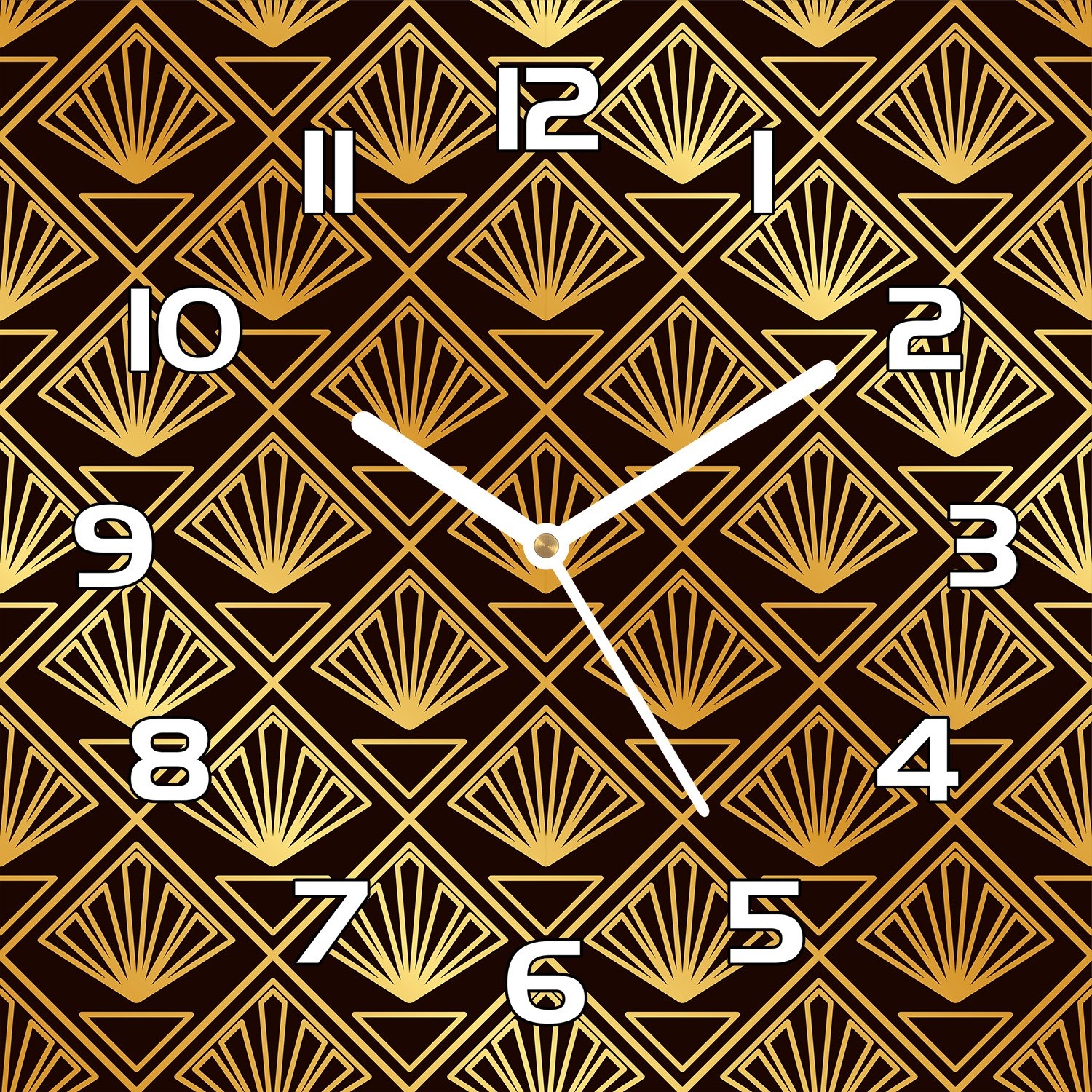

Zegar szklany Szablon w stylu art deco złoty 30x30