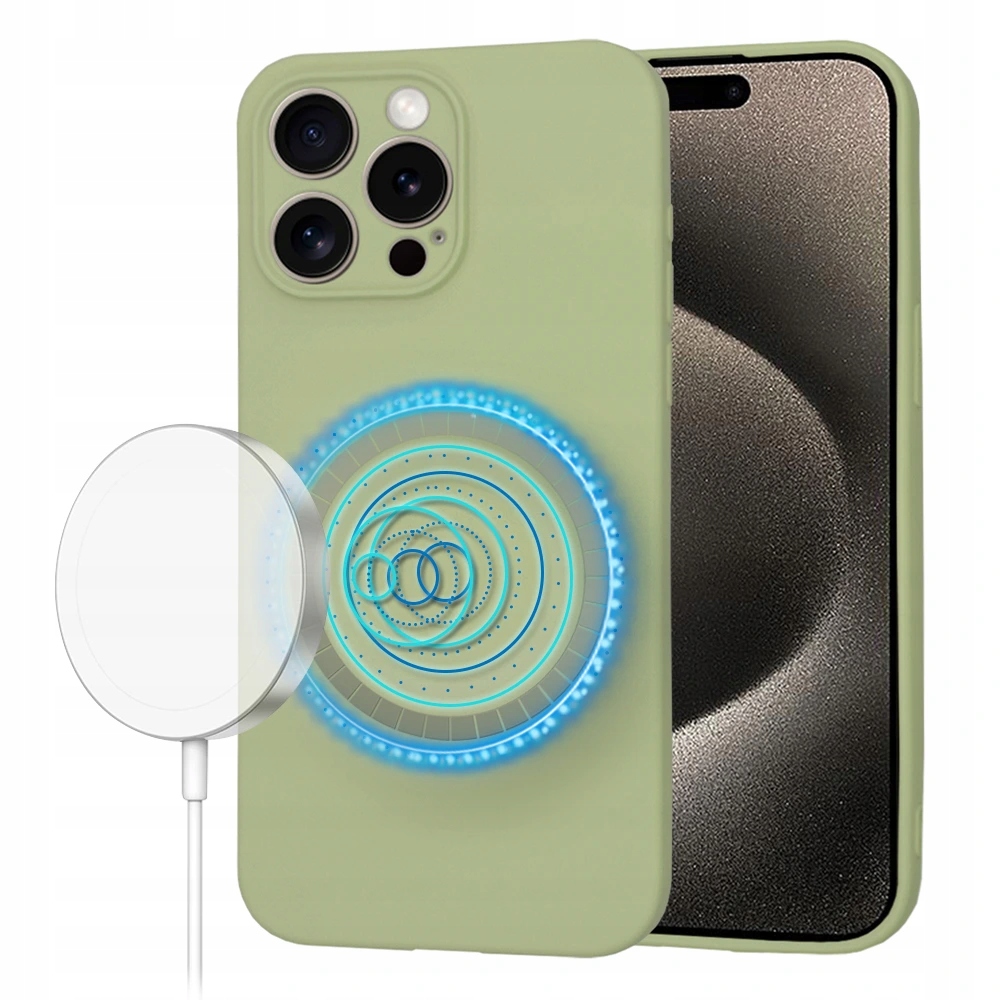 Techsuit SoftFlex MagSafe etui na iPhone 15 Pro Max – matcha zielone