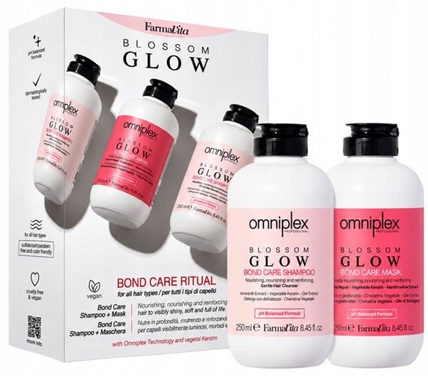 Farmavita Omniplex Blossom Glow Bond Šampon 250 ml Maska Na Vlasy 250 ml