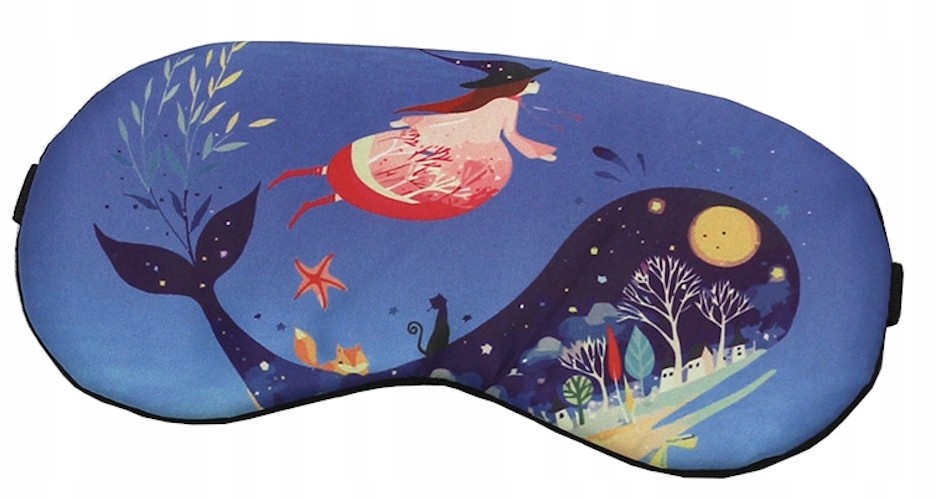 OPASKA NA OCZY DO SPANIA MASKA SATYNA WIELORYB