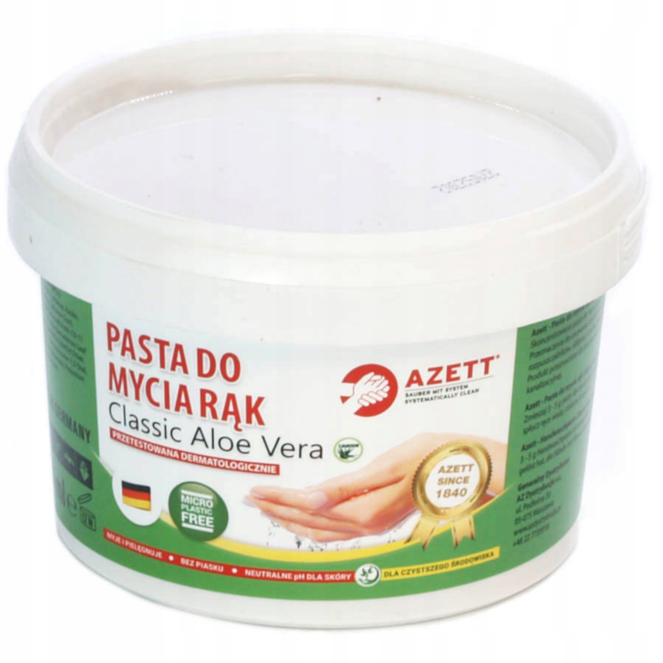 

Niemiecka pasta Bhp do rąk 0,5l Azett Aloes