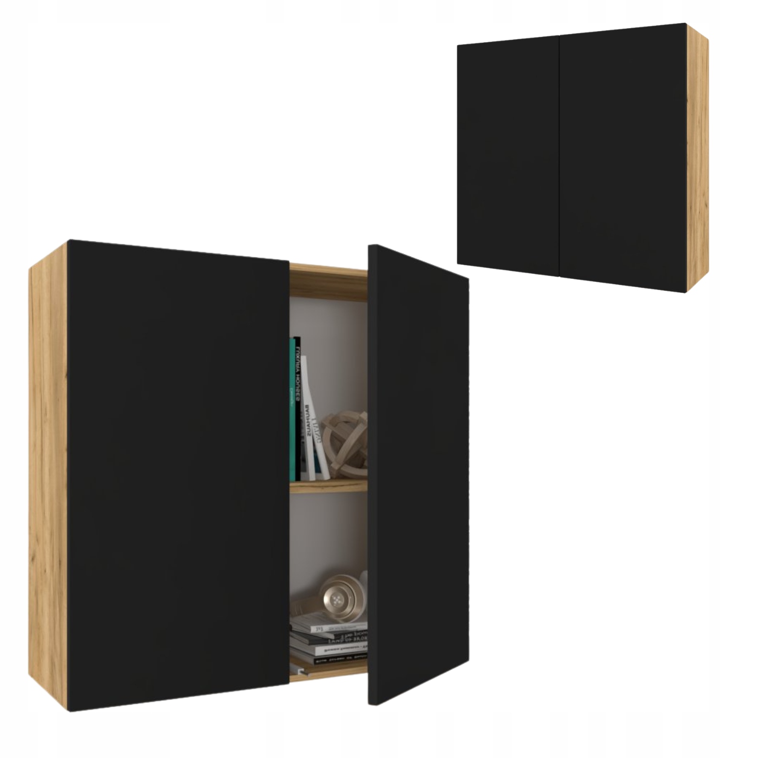 Závěsná skříňka do obývacího pokoje Skříňky do obývacího pokoje Police Karo 60 Craft Černá Matná