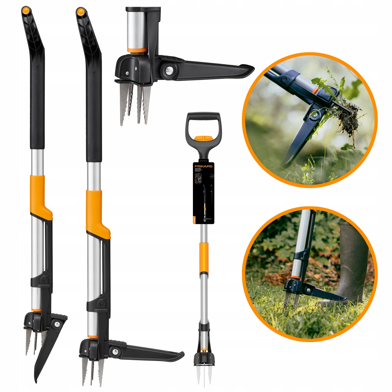 Fiskars Xseries Teleskopický vytrhávač pro vytrhávání plevele a vykrajovátek