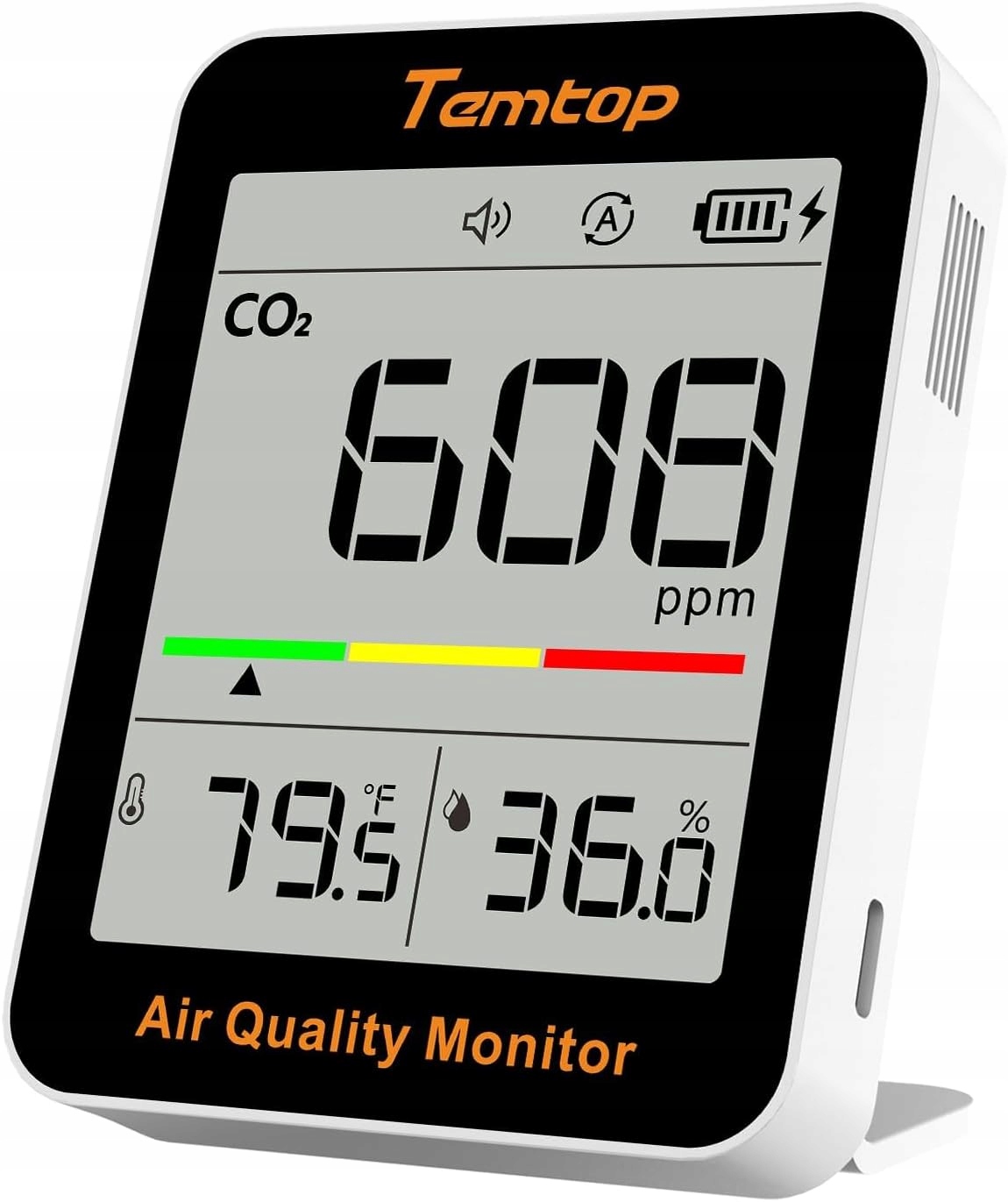Temtop měřič CO2 monitor kvality vzduchu teplota Stanice počasí