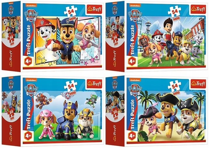 

Puzzle Trefl Mini Psi Patrol Zestaw 4 x 54 el