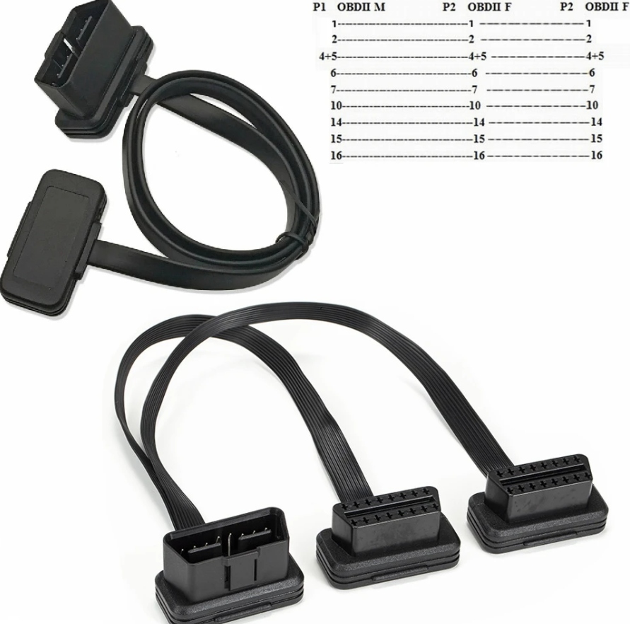 Przedłużka podwójna OBD2 OBDII eOBD 16 pin przedłużacz ADAPTER 55cm Marka bez marki