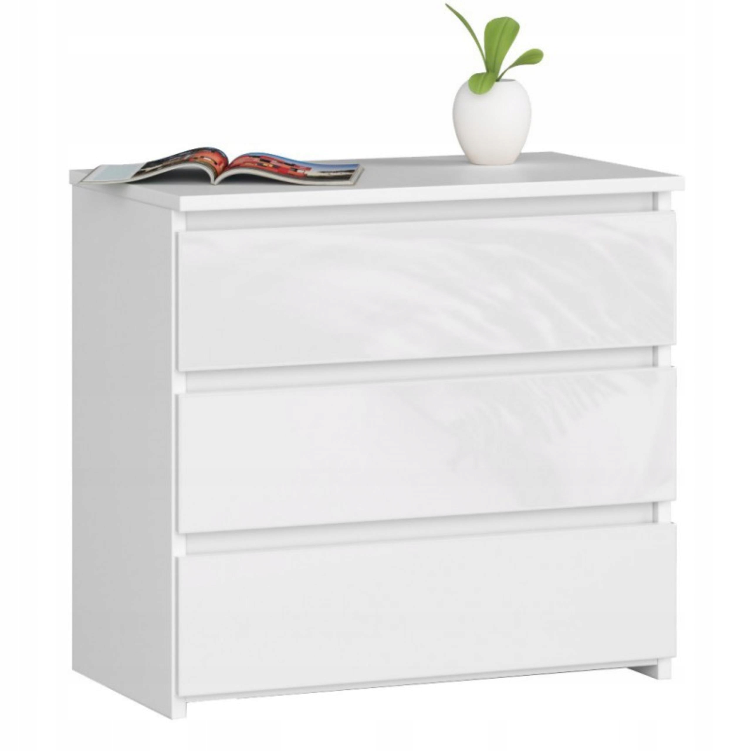 Noční stolek CL3 bílý-bílý lesk noční stolek 60 cm Akd