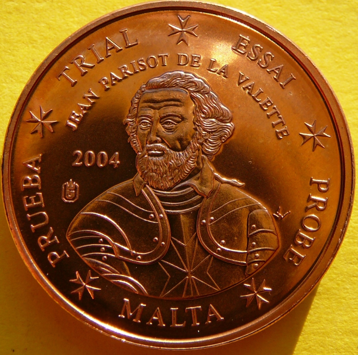1 EURO CENT MALTA 2003 JEAN PARISOT VALETTE PRÓBA