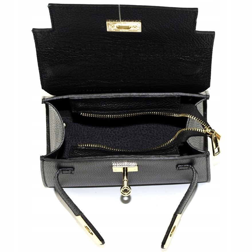 TOREBKA BORSE IN PELLE SKÓRA NATURALNA SZARA MINI 943N Styl miejski