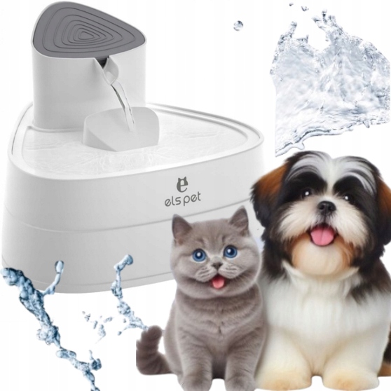 Levně Fontána fontána pro kočky psy, automatická, tichá, 3l, filtr pro kočky Els Pet