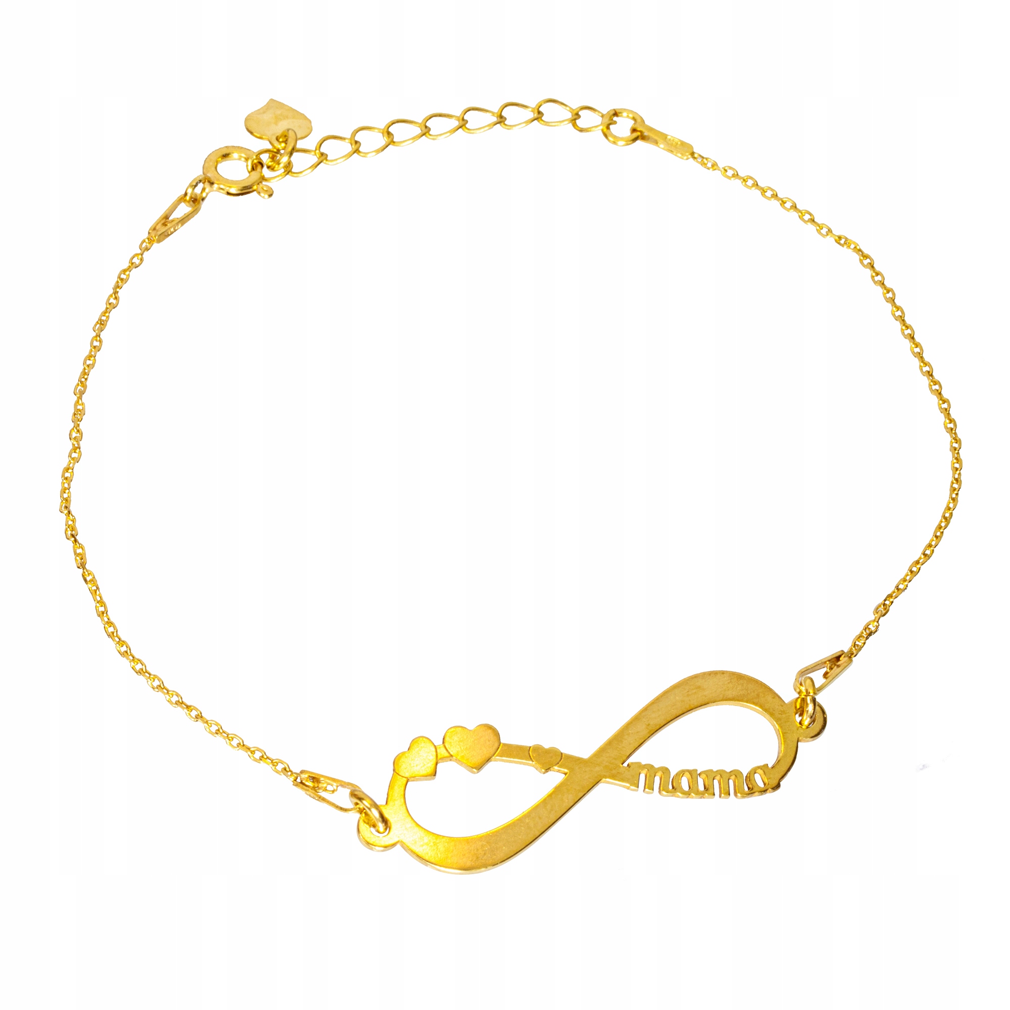 

Bransoletka Srebrna pozłacana Infinity Mama