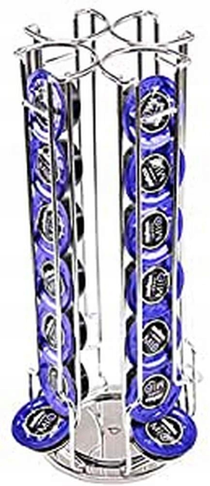 Levně Stojan na kávové kapsle na 28 kapslí stříbrný 31 cm 4 řady Exzact