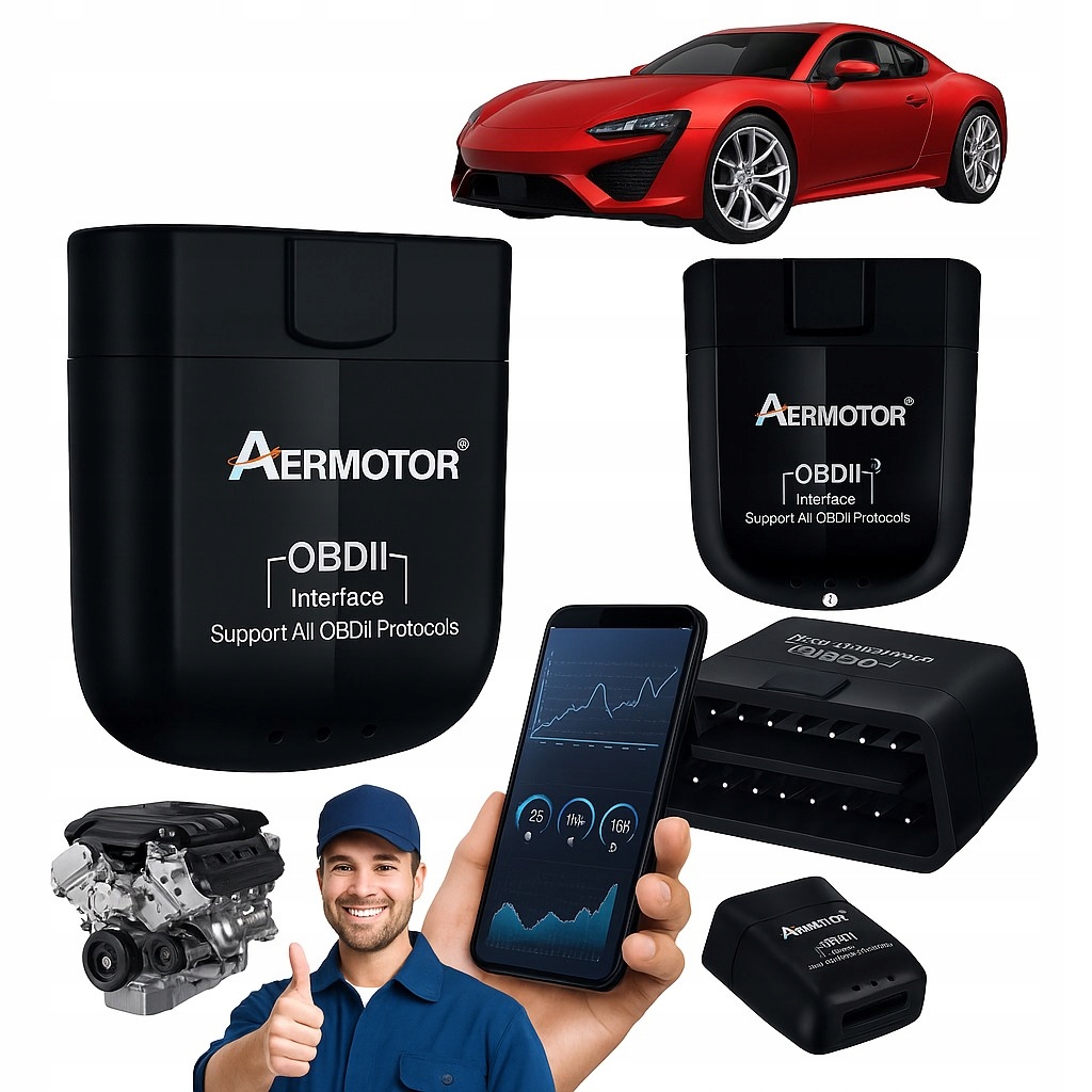 Interfejs Diagnostyczny Aermotor Viecar ELM327 WiFi OBD2 iPhone Andorid Pc