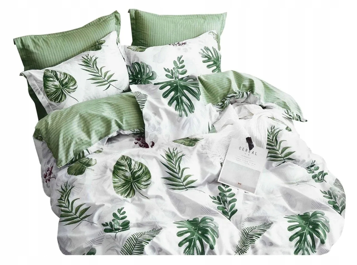 Pościel 160x200 Dwustronna Bawełna Satynowa Collection World Liście