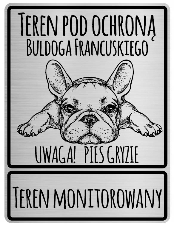 

Uwaga Pies Tabliczka informacyjna Buldog Francuski