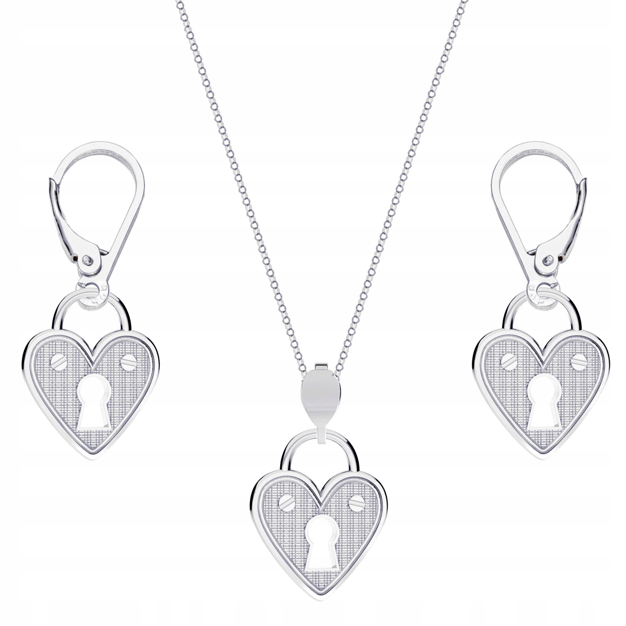 Sada stříbrných šperků 925 s motivem visacího zámku Symbol lásky a tajemství