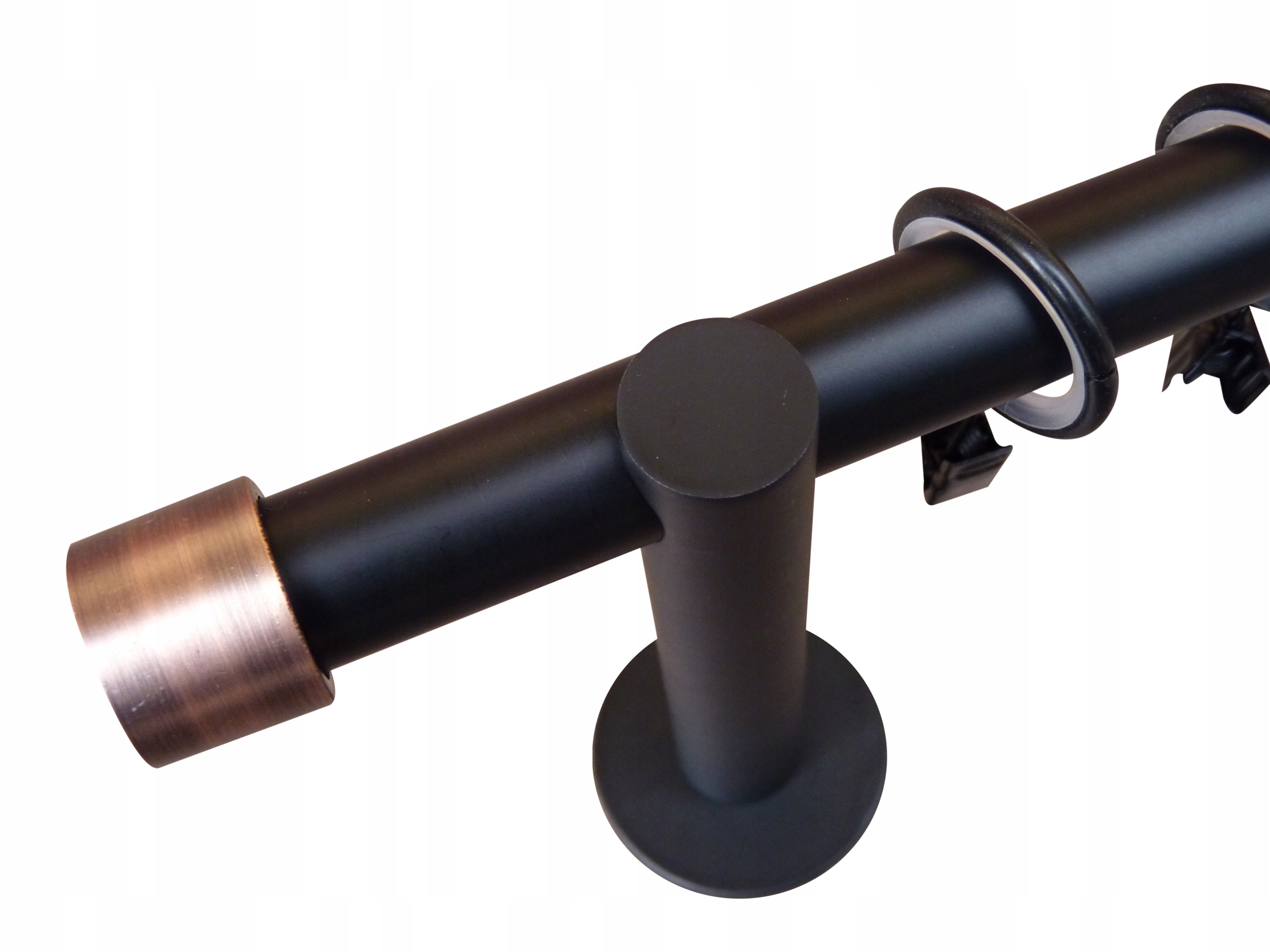 KARNISZ MIEDZIANY CZARNY POJEDYNCZY 19MM 160CM Rodzaj karnisza pojedynczy