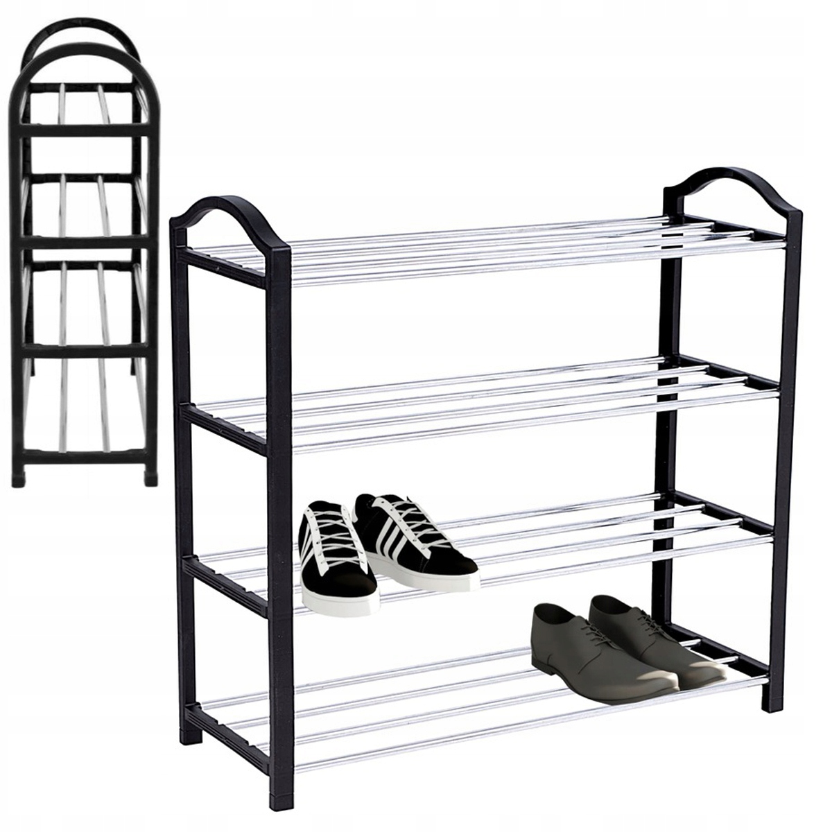 PÓŁKA NA BUTY STOJAK REGAŁ SZAFKA OBUWIE 4 POZIOMY SKŁADANA WOLNOSTOJĄCA