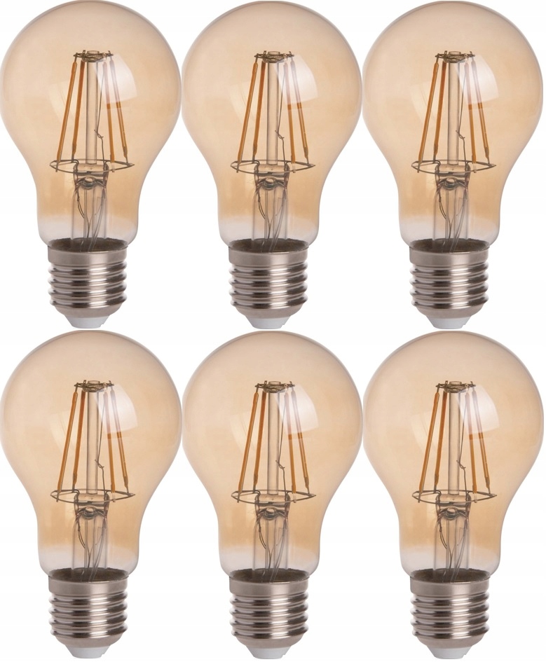 

6x Żarówka A60 E27 Led filament 6W ciepła