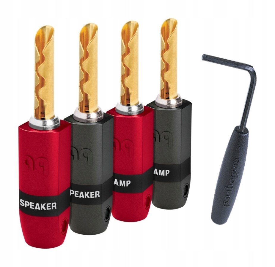 Audioquest SureGrip 300 Bfa Banánová zástrčka na repro kabel, pozlacená 4 ks