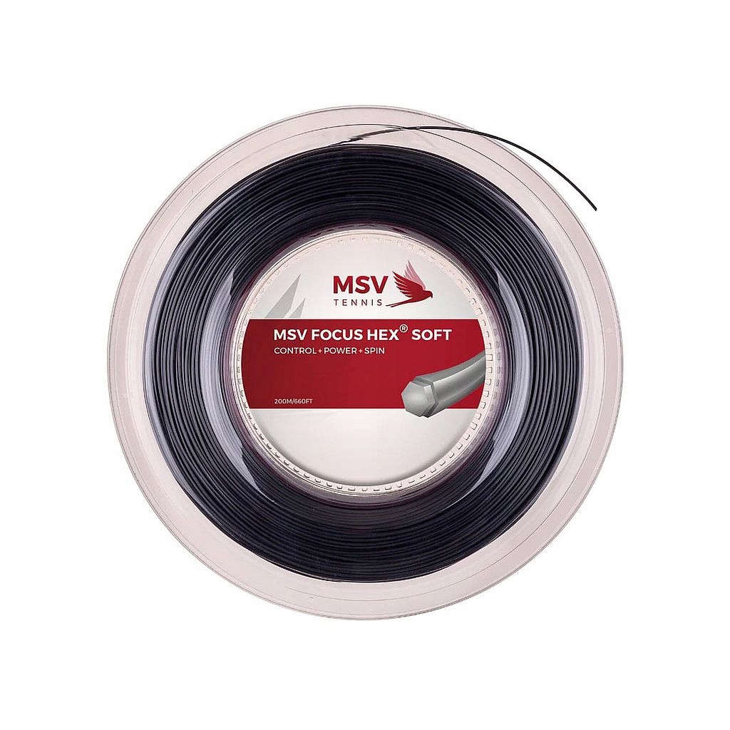 Tenisový výplet Msv Focus Hex Soft Černý 1,25 mm 200 m