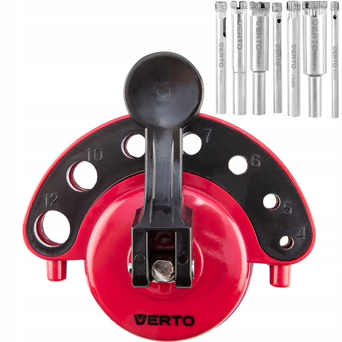 ZESTAW WIERTEŁ DIAMENTOWYCH PROWADNICA 4-12mm 8szt