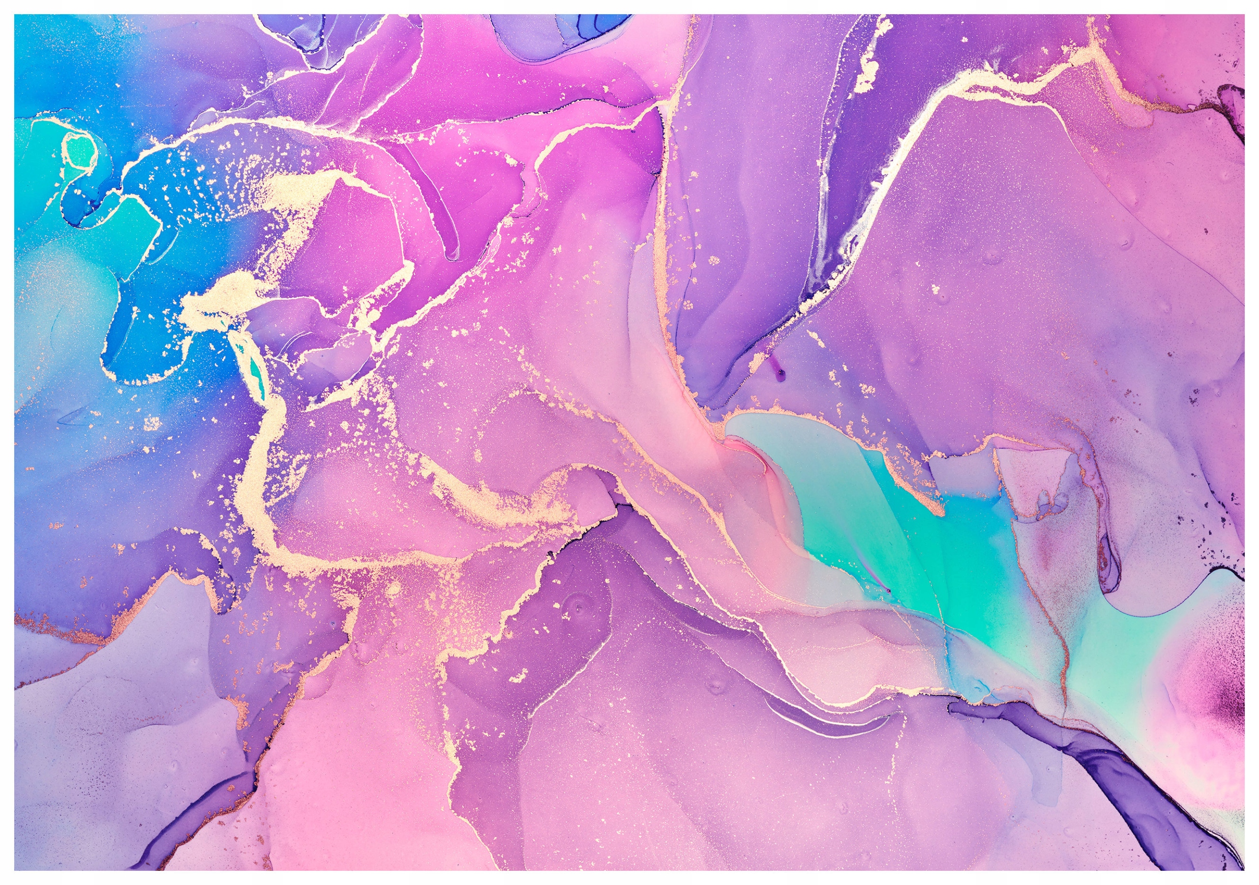 Fototapeta flizelina Abstrakce Fluid Art Zlato Růže Modré 312x219 lepidlo