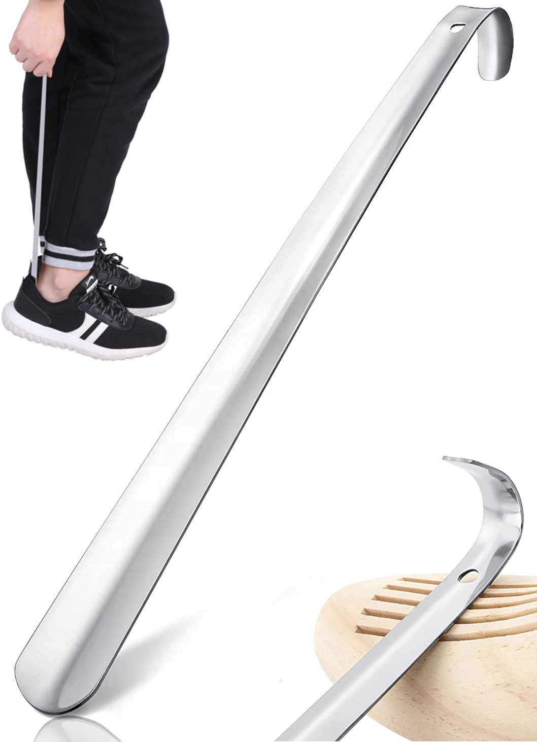 ŁYŻKA DO BUTÓW OBUWIA METALOWA DUŻA HACZYK 51cm DŁUGA MASYWNA TRWAŁA