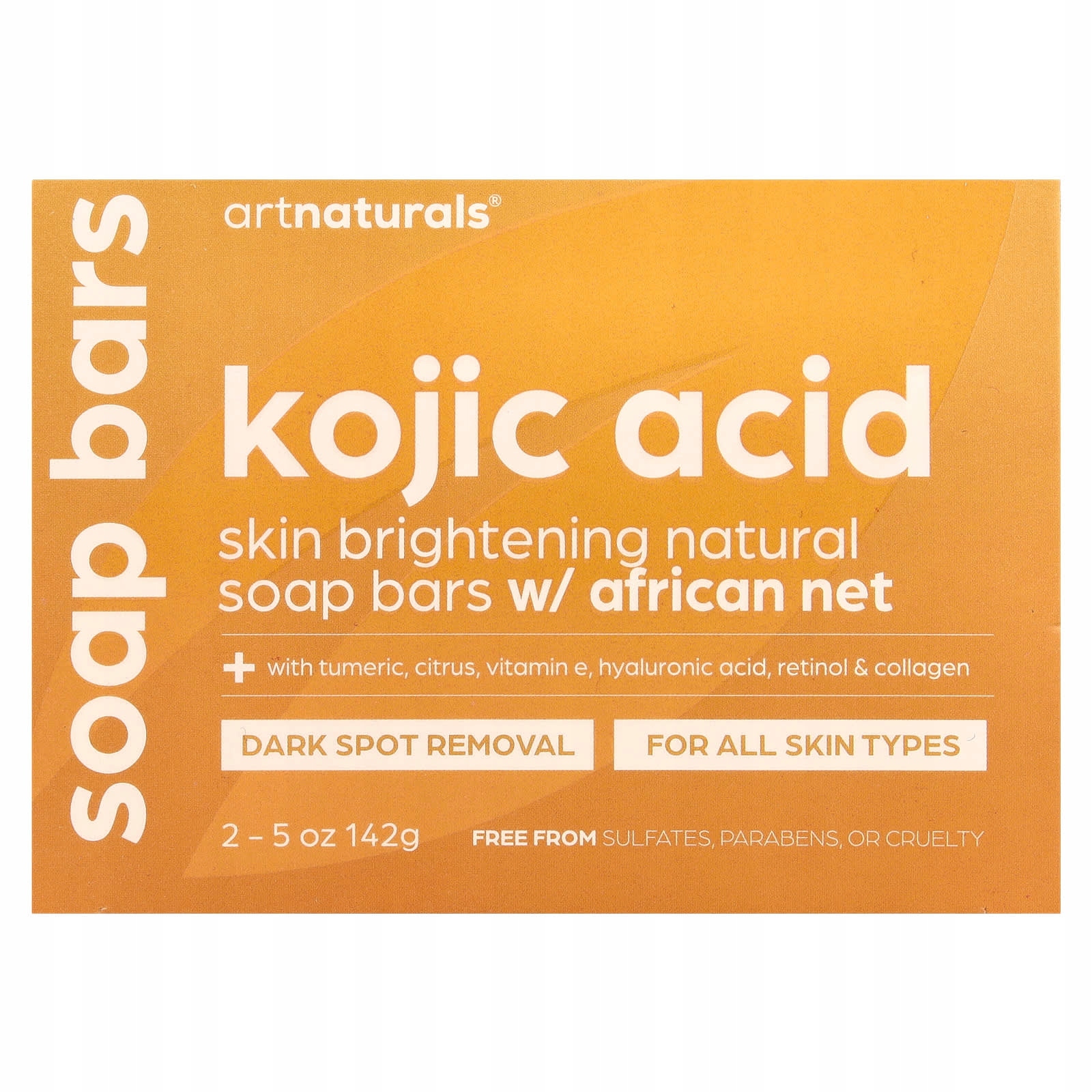 artnaturals, Kostkové mýdlo Kojic Acid, 2 bary, 142 g