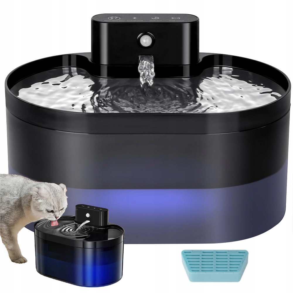 Levně Automatická Napáječka Pro Kočky Bezdrátová 2.2 L S Baterií 2600 Mah