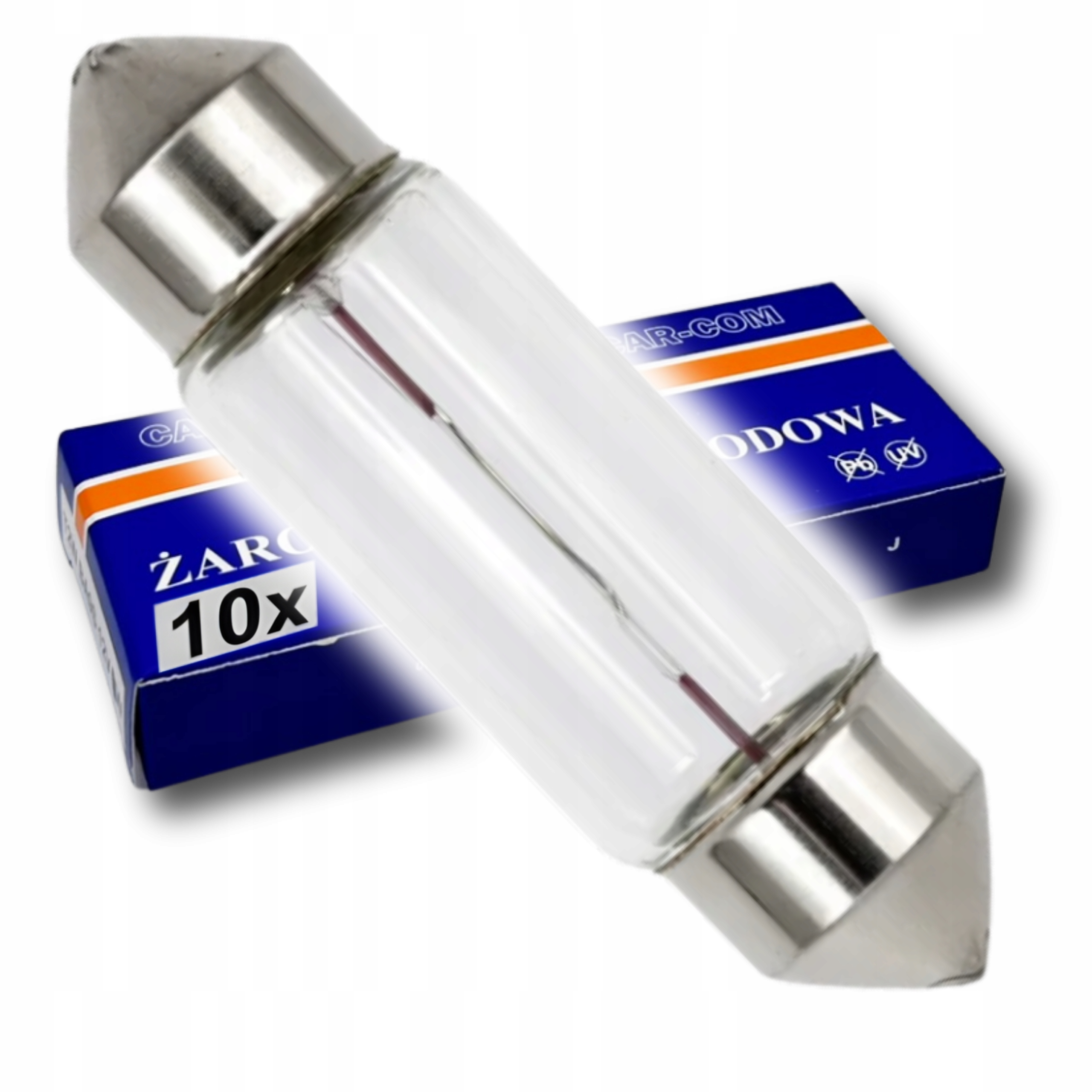 Żarówka C5W 12V SV8.5 11 x 37 mm 5W Samochodowa Rurka Mocna Jasna do Auta