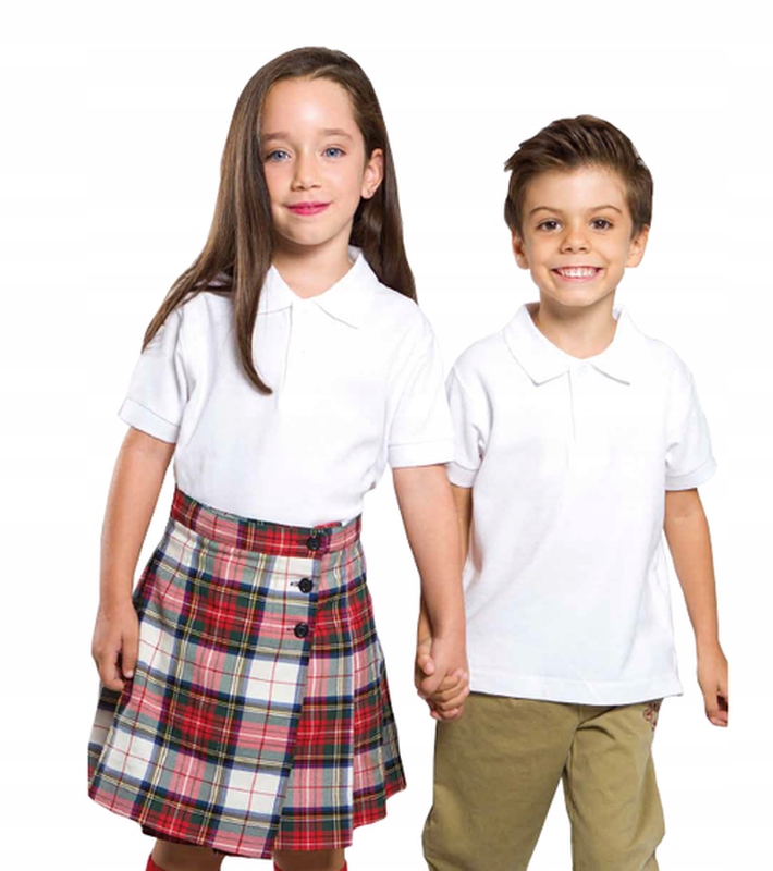 KOSZULKA POLO dziecięca CONTRAST 5-6 WH-NY 122 Kolor biały