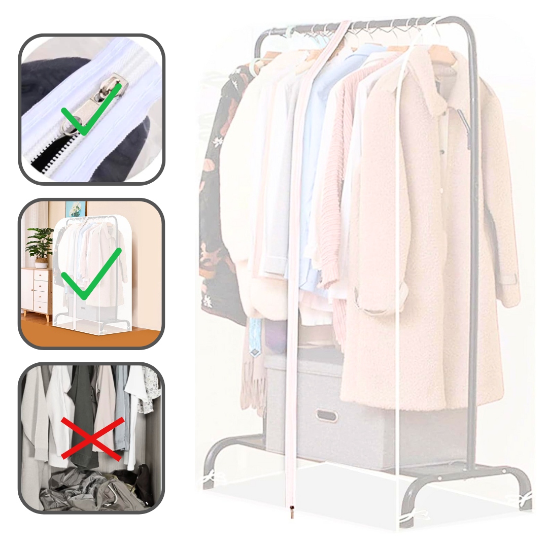 POKROWIEC NA UBRANIA PYŁOSZCZELNA OSŁONA 110cm Z ZAMKIEM ANTY WILGOĆ