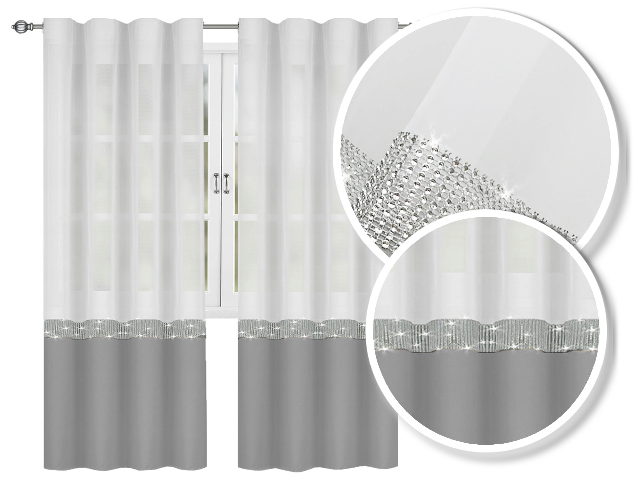 

Firanka Glamour Zdobiona Cyrkoniam 230X145 Woal