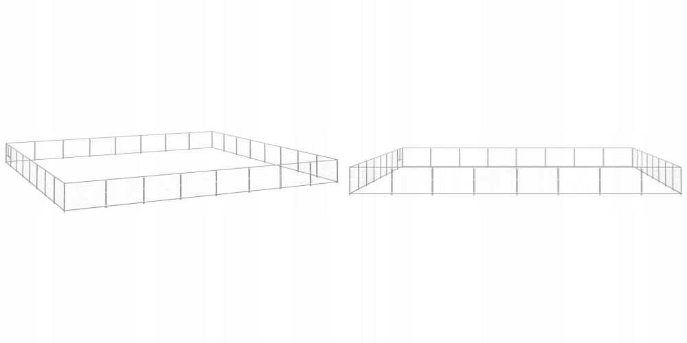 Levně Stříbrná Kotec pro psa, 64 m², ocelová