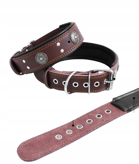 Levně Silný Obojek Pro Psa Z Přírodní Kůže 5 CM Velikost L, Ručně Vyrobený