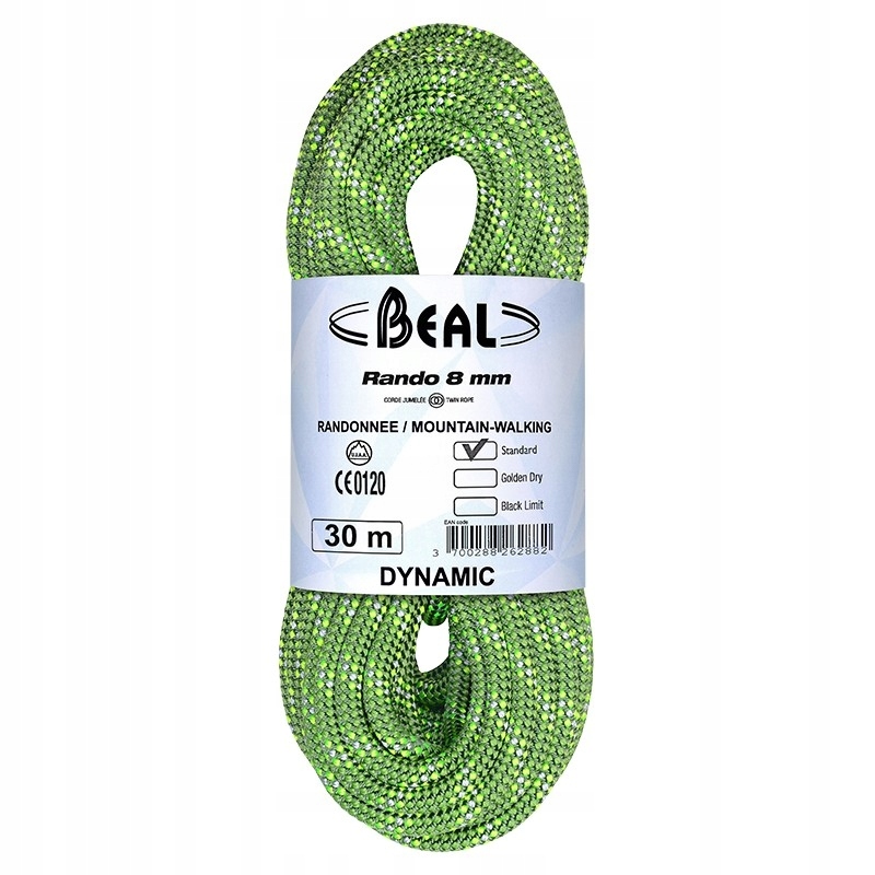 Horolezecké lano Beal Rando 8mm zelená|30m