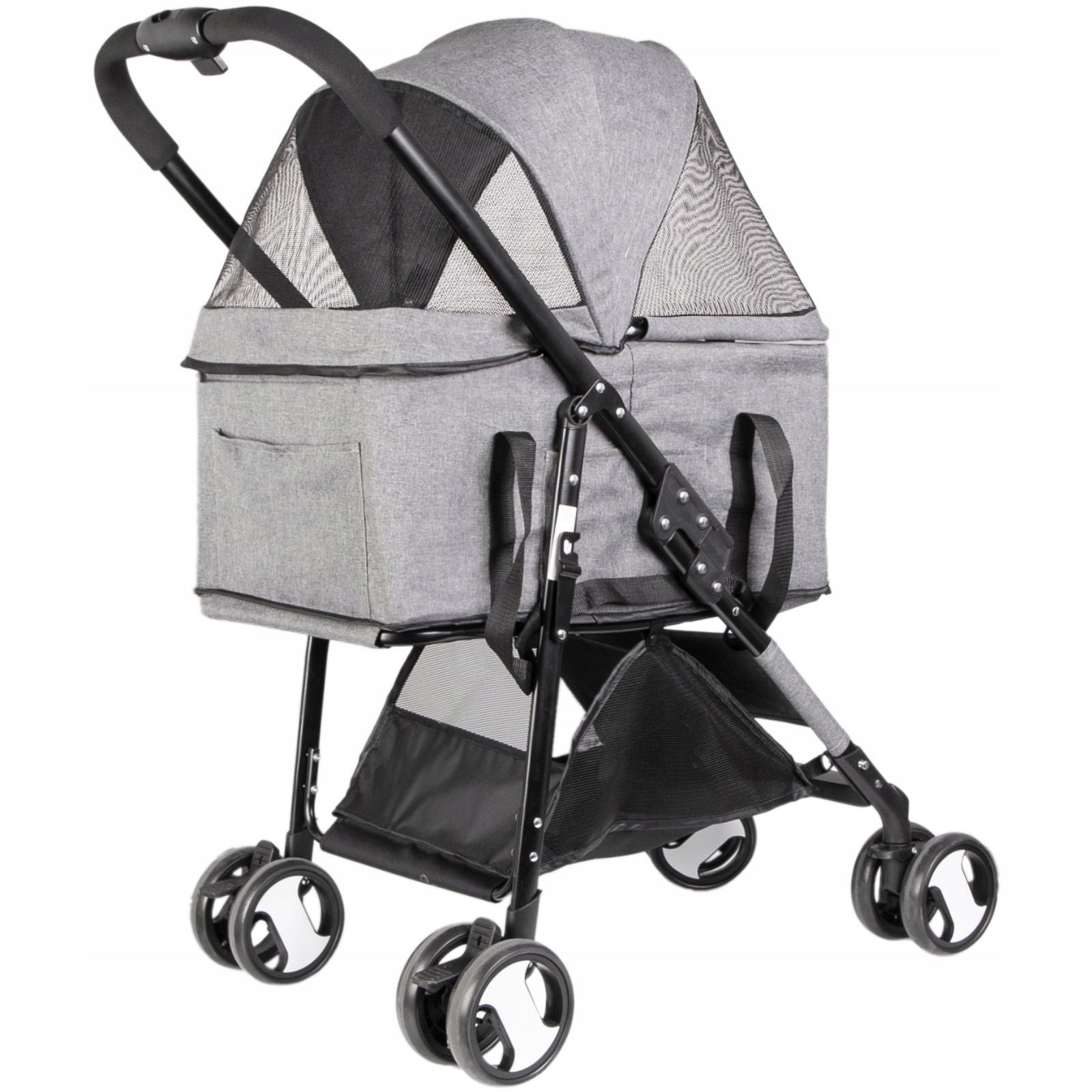 Levně 2V1 Kočárek A Přepravka Pro Psa Kočku Kompaktní Desing Bezpečný A Obratný