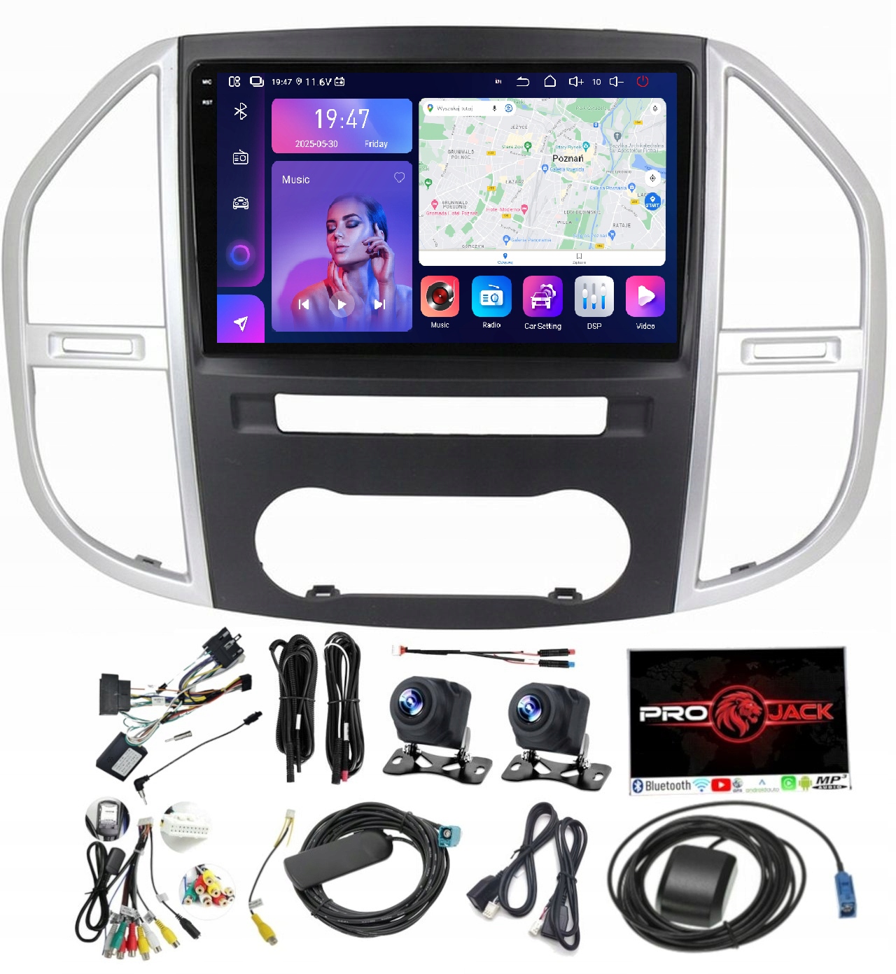 Rádio Navigace Carplay Gps Android Mercedes W447 2014-20 8GB 256GB Sim