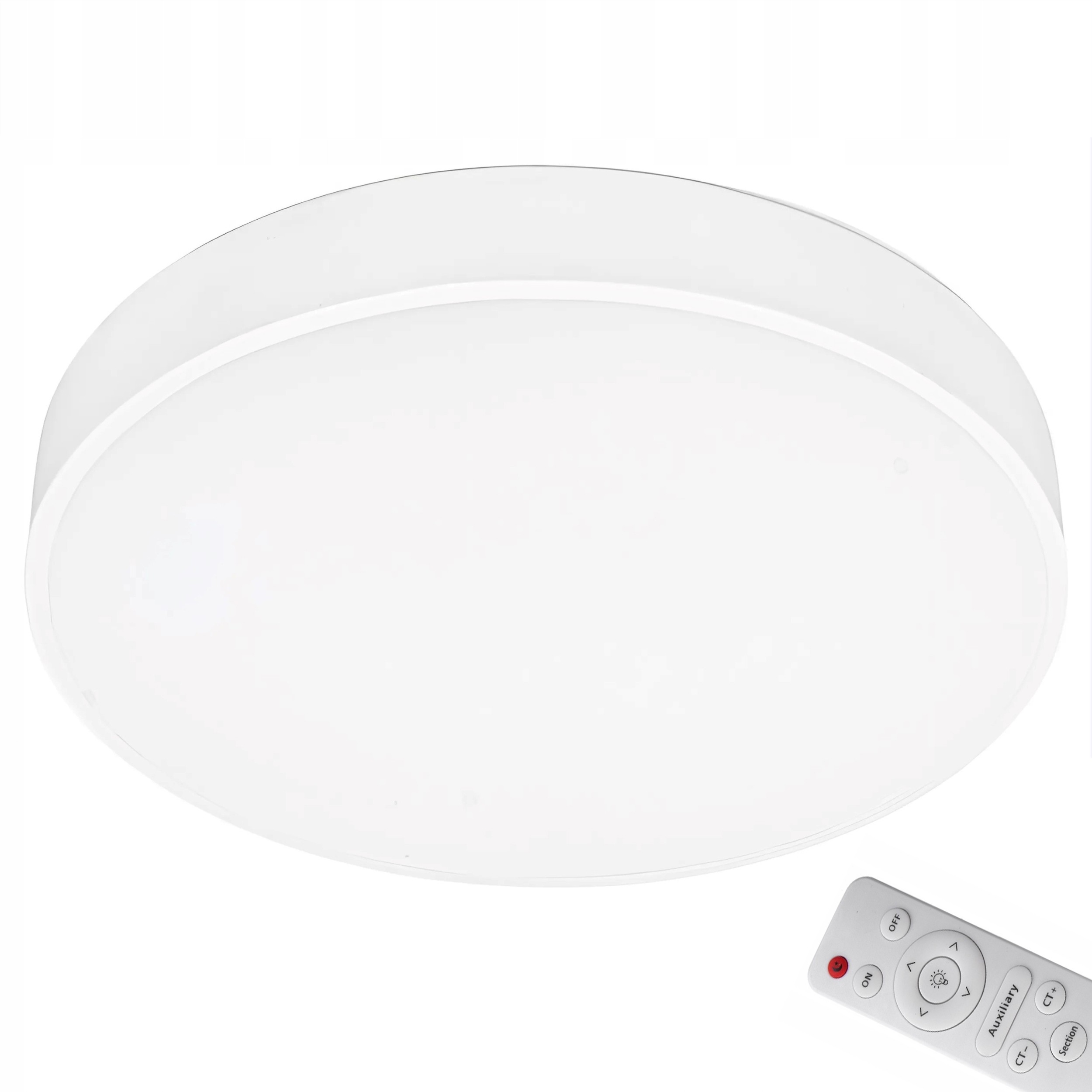 Biała Lampa Sufitowa Plafon Okrągły 40CM Led 3 Pilot Nowoczesny